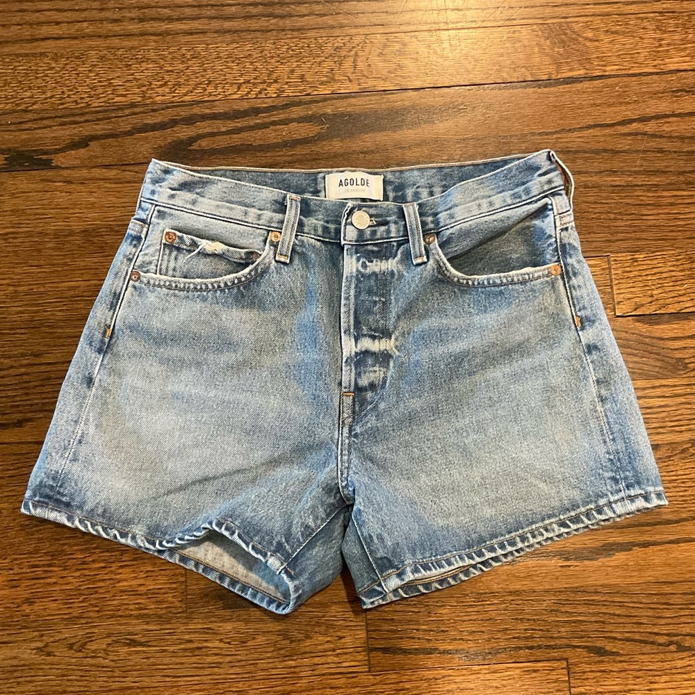 Agolde Parker Long Denim Shorts